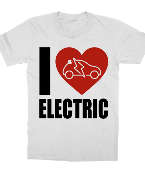 I Love Electric Cars Elektromos autó Gyerek Póló - Járművek