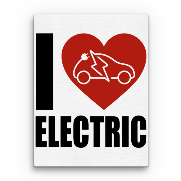 I Love Electric Cars Autós Vászonkép - Járművek