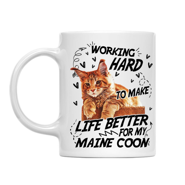 I work hard - Maine coon