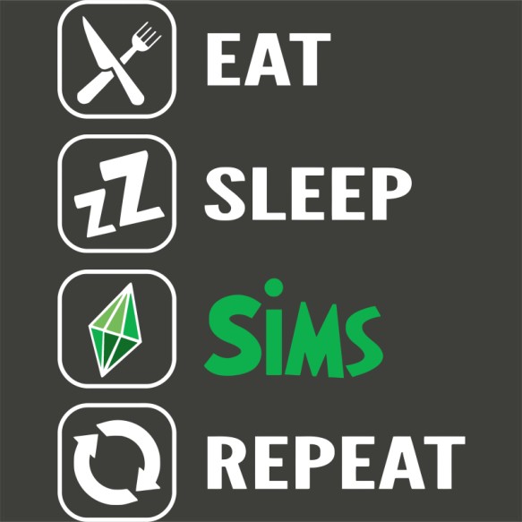 Sims Repeat The Sims Pólók, Pulóverek, Bögrék - The Sims