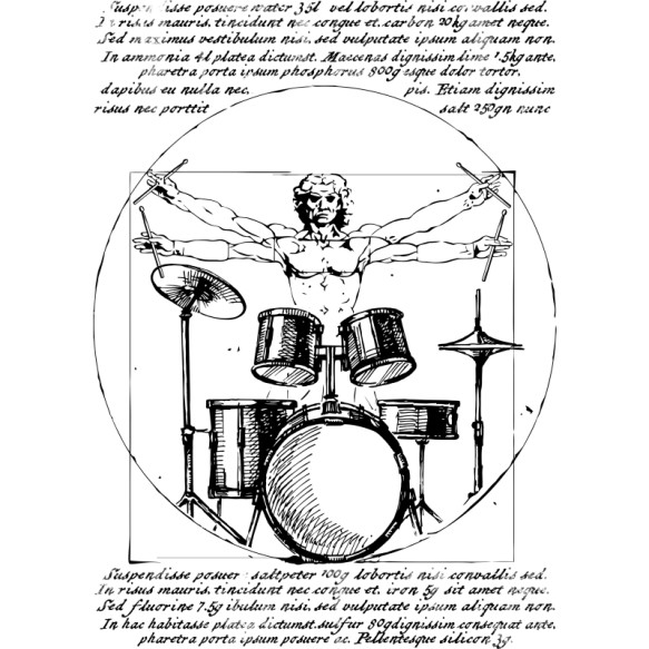 Drummer DaVinci Dob Pólók, Pulóverek, Bögrék - Zene