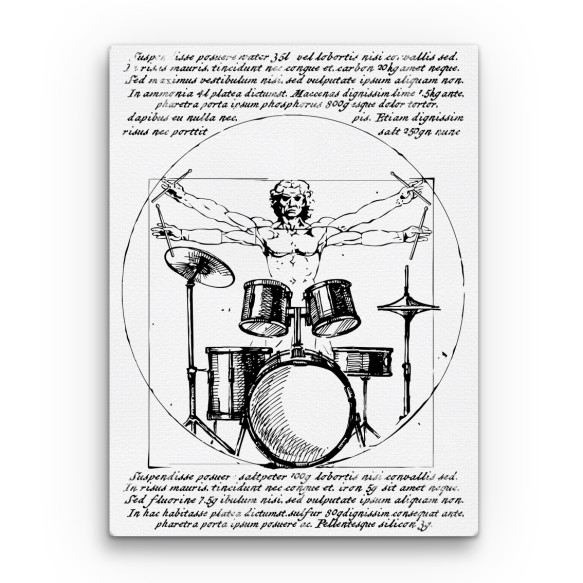 Drummer DaVinci Zene Vászonkép - Zene