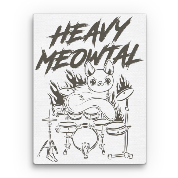Heavy Meowtal Dob Vászonkép - Zene