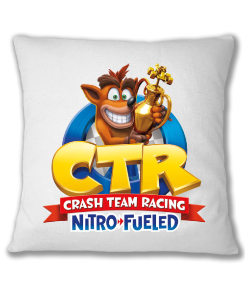 Crash Team Racing Logo Crash Bandicoot Párnahuzat - Gaming