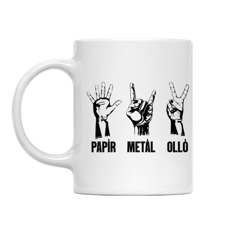 Papír, metál, olló - Bögre