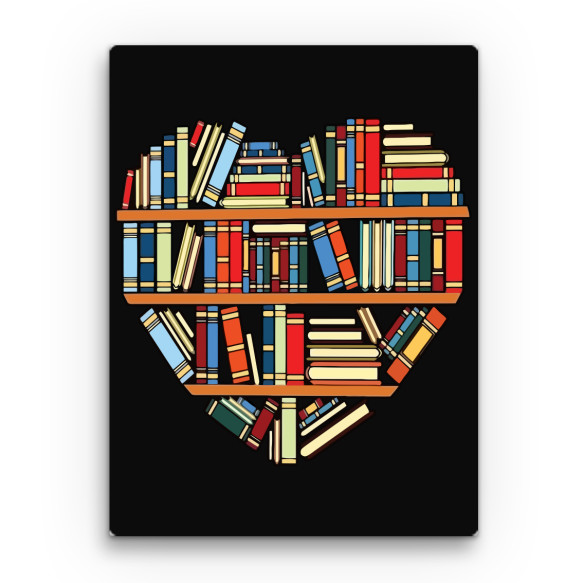 Könyvespolc szív Olvasás Vászonkép - Olvasás