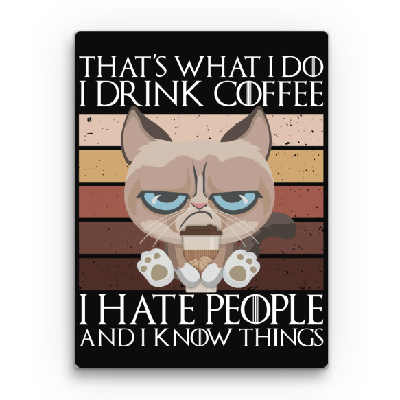 Grumpy cat coffee Kávés Vászonkép - Kávés