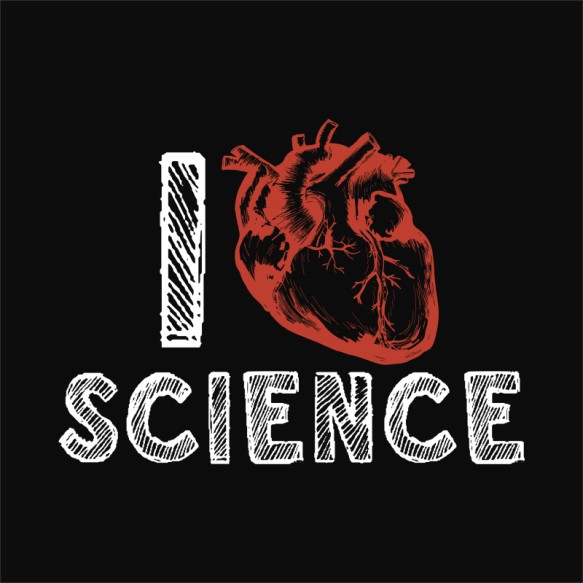 I love science - human heart Tudományos Pólók, Pulóverek, Bögrék - Tudományos