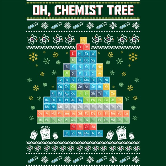 Oh chemist tree - Ugly sweater Tudományos Pólók, Pulóverek, Bögrék - Tudományos