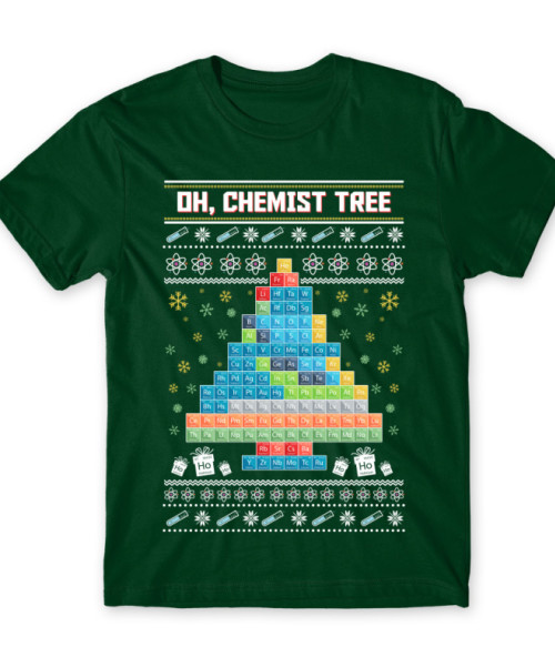 Oh chemist tree - Ugly sweater Tudományos Férfi Póló - Tudományos