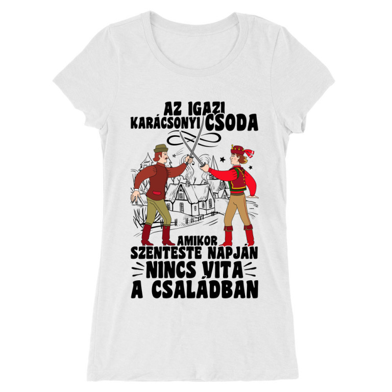 Az igazi karácsonyi csoda - Női Hosszított Póló