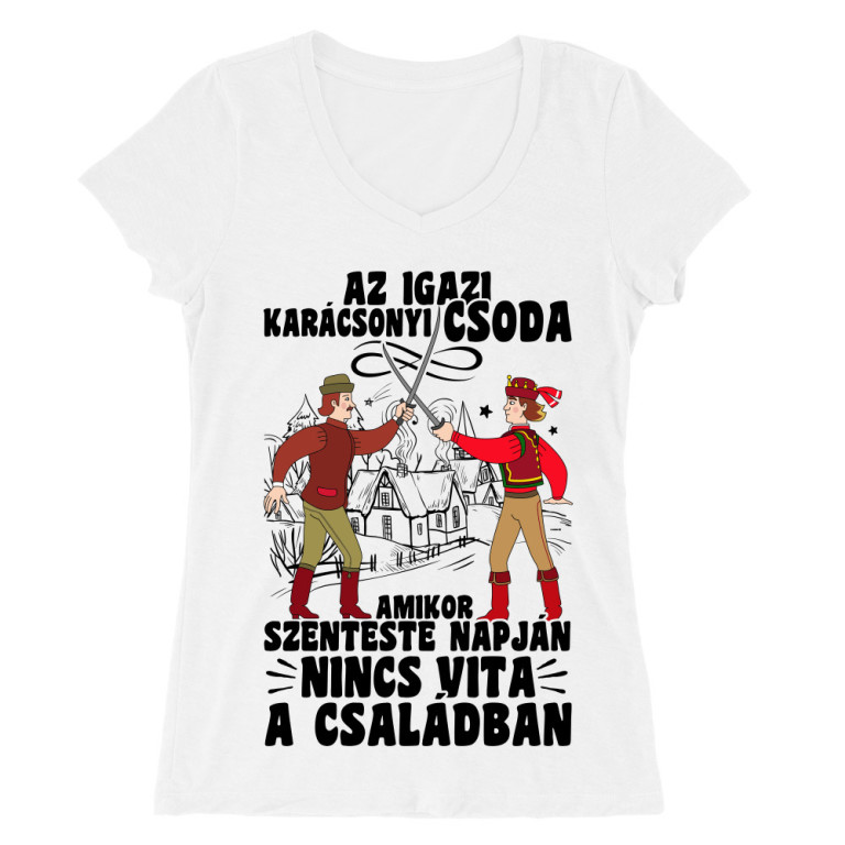 Az igazi karácsonyi csoda - Női V-nyakú Póló