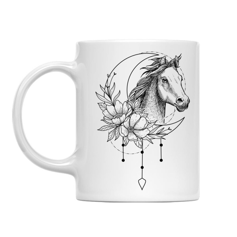 Horse and moon graphic