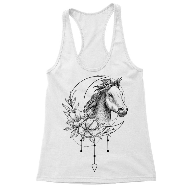 Horse and moon graphic
