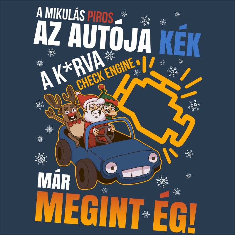 A mikulás piros az autója kék