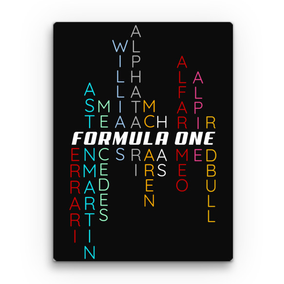 Formula One Text Forma 1 Vászonkép - Járművek