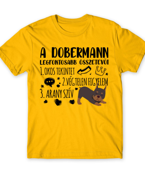 A dobermann összetevői Dobermann Póló - Kutyás