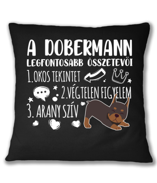A dobermann összetevői Dobermann Párnahuzat - Kutyás