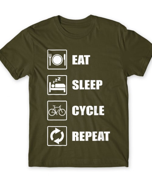 Eat sleep repeat cycle Biciklis Póló - Szabadidő