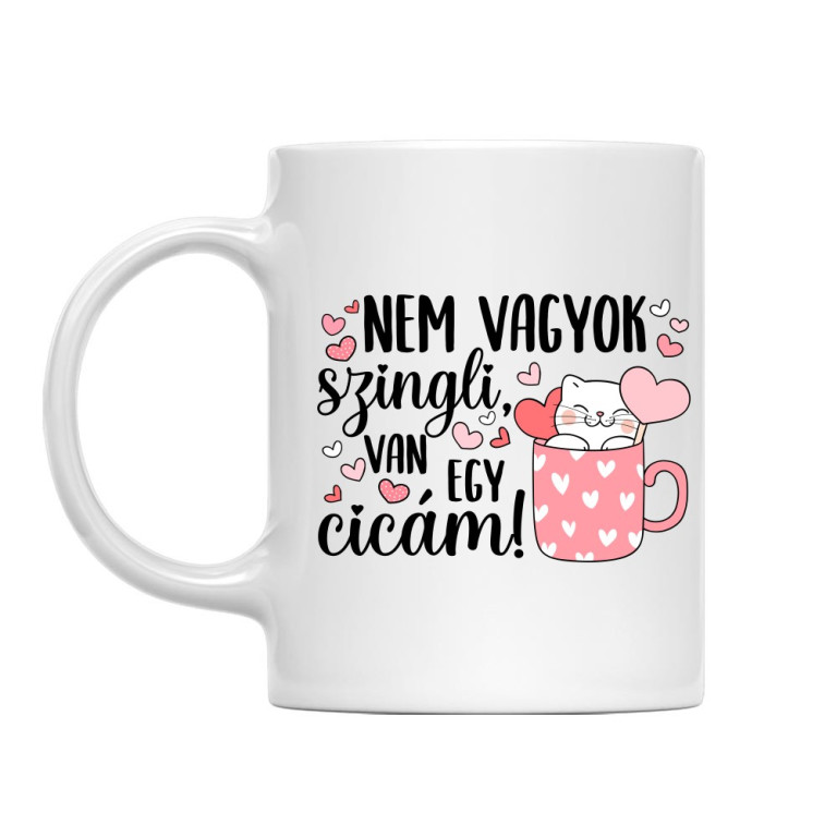 Nem vagyok szingli - cica - Bögre