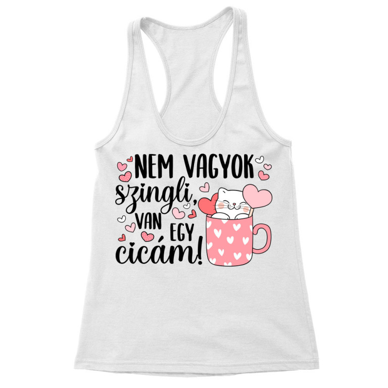 Nem vagyok szingli - cica - Női Trikó