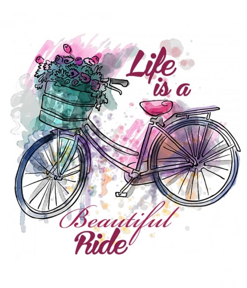 Life is a beautiful ride Biciklis Pólók, Pulóverek, Bögrék - Szabadidő