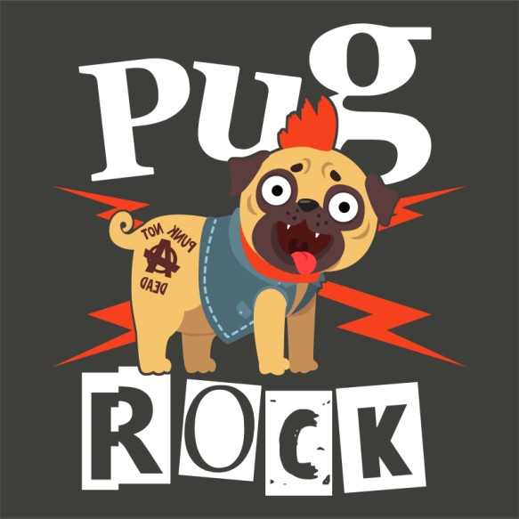 Pug rock Rocker Pólók, Pulóverek, Bögrék - Zene