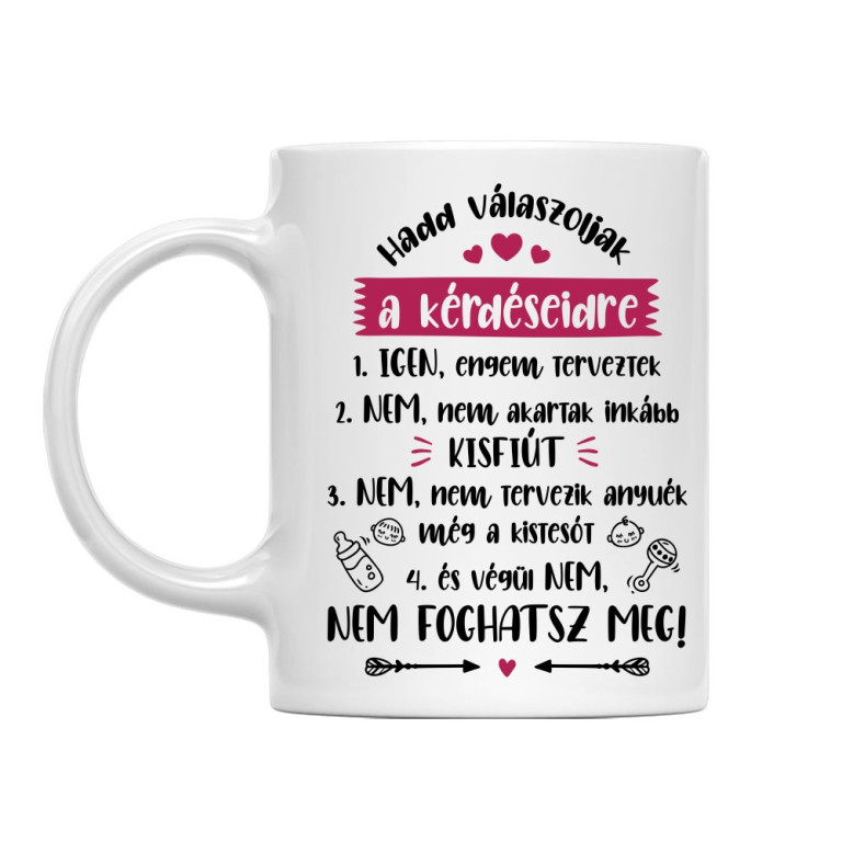 Válaszok a kérdéseidre - lány baba - Bögre