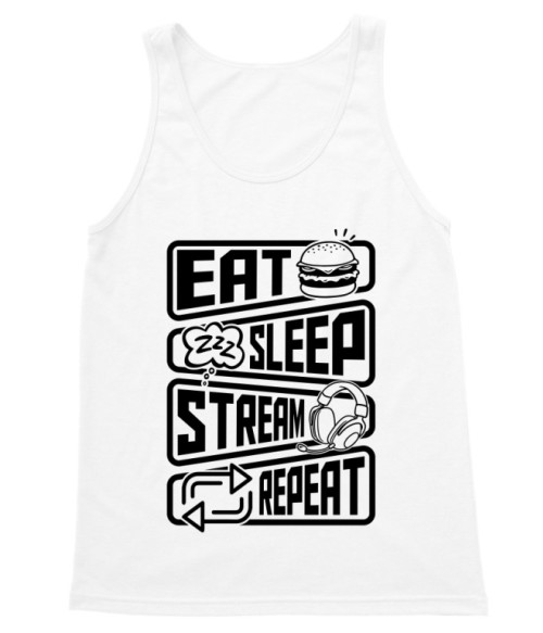 Eat Sleep Stream Repeat Stremer Trikó - Stremer