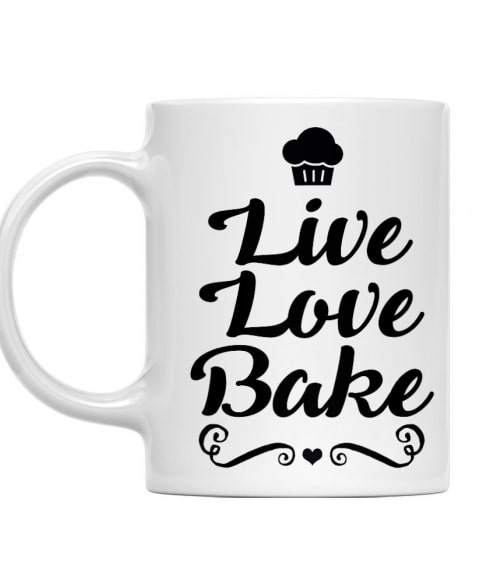 Live Love Bake Főzés Bögre - Hobbi-Érdeklődés