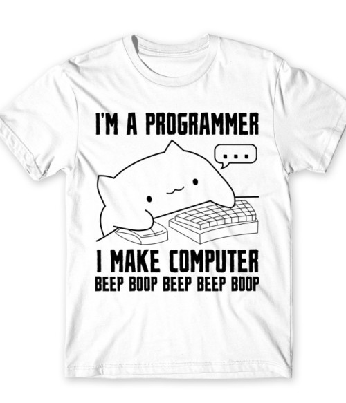 Programmer cat Programozó Póló - Programozó