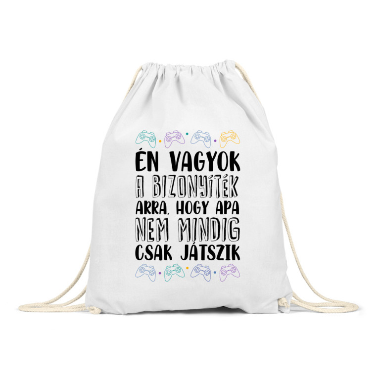 Apa nem mindig csak játszik - Tornazsák