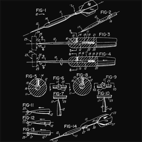 Dart blueprint Darts Darts Darts Pólók, Pulóverek, Bögrék - Szabadidő