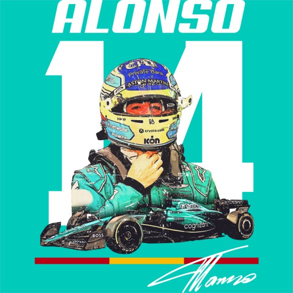 Alonso 14 Forma 1 Forma 1 Forma 1 Pólók, Pulóverek, Bögrék - Járművek