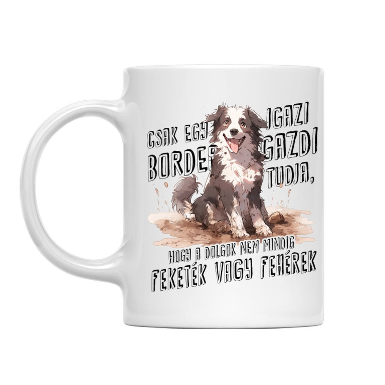 Fekete és fehér - Border Collie - Bögre