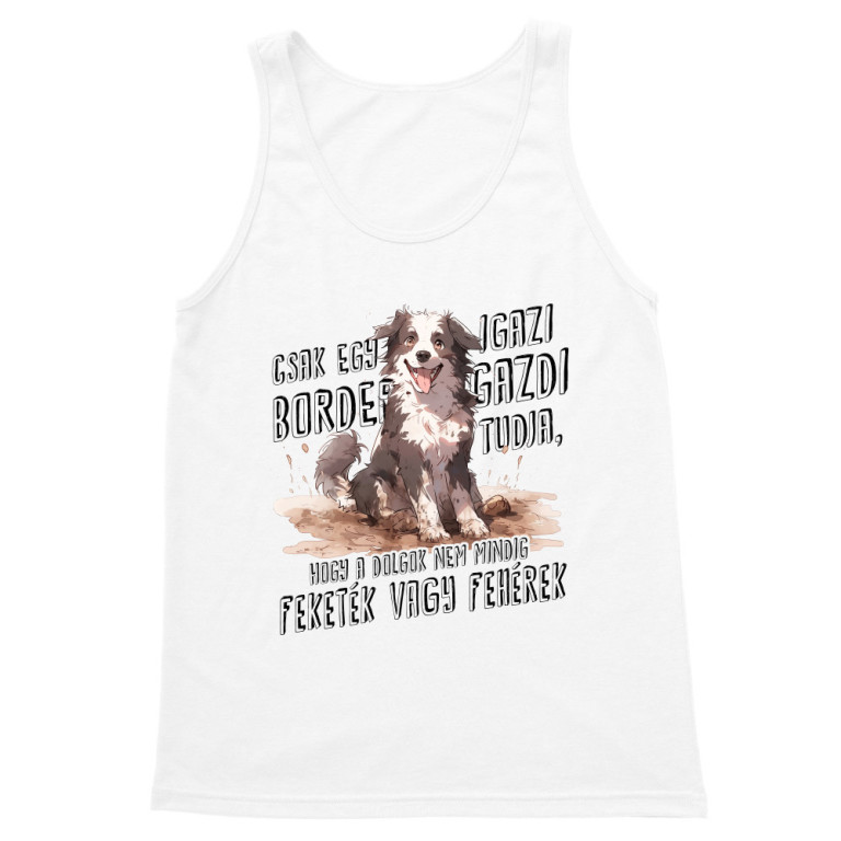 Fekete és fehér - Border Collie - Férfi Trikó
