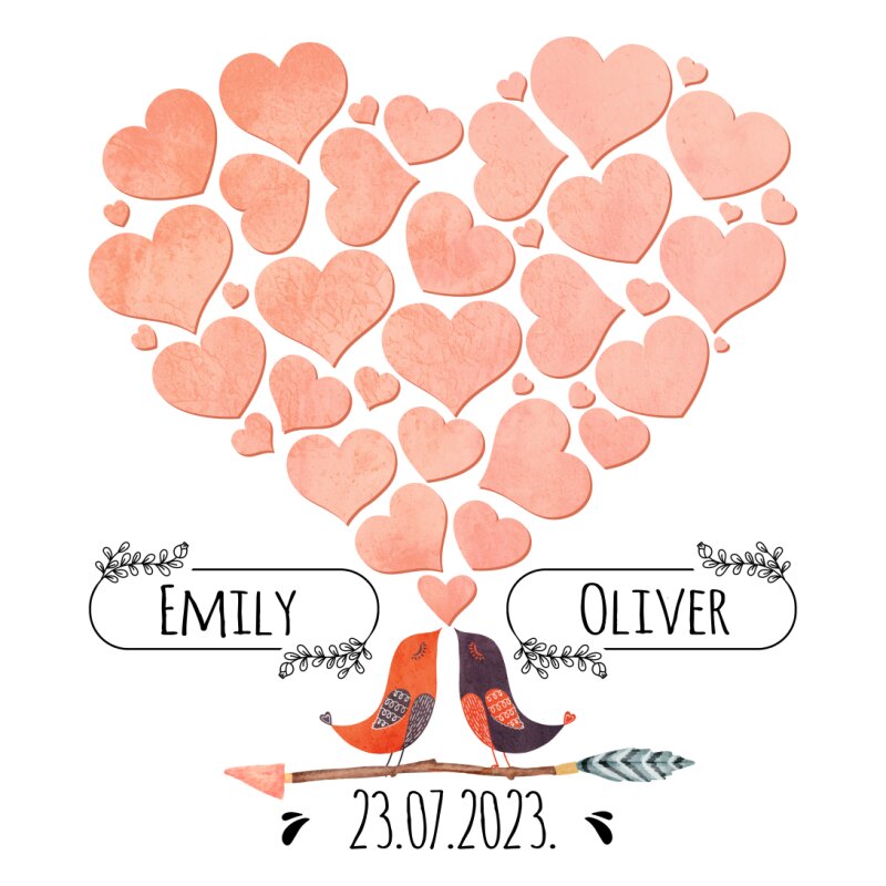 Unique wedding guestbook - Bird love