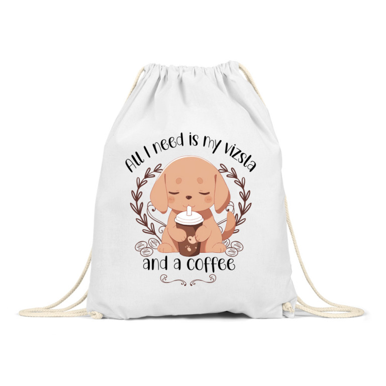 Vizsla and coffee