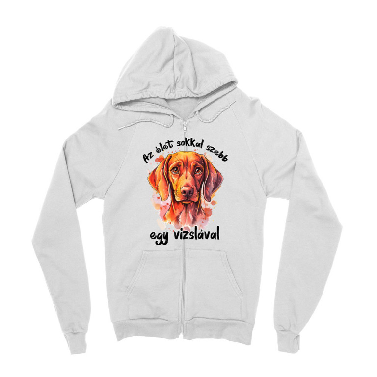 Az élet sokkal szebb - vizsla - Zipzáros Pulóver