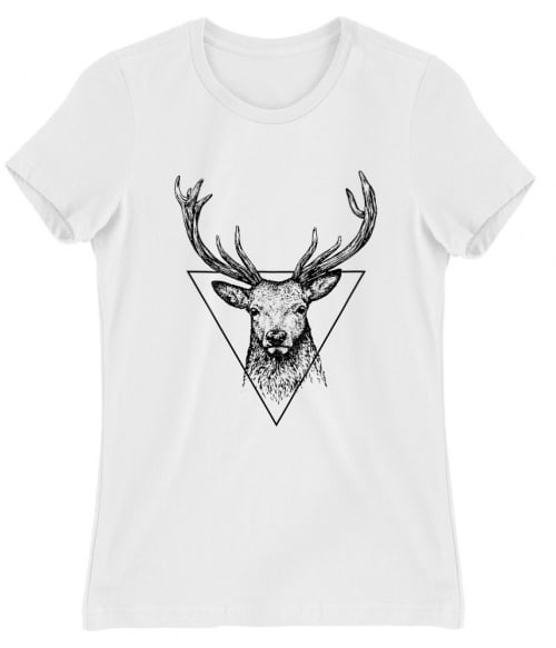 Deer in triangle Szarvasos Női Póló - Szarvasos