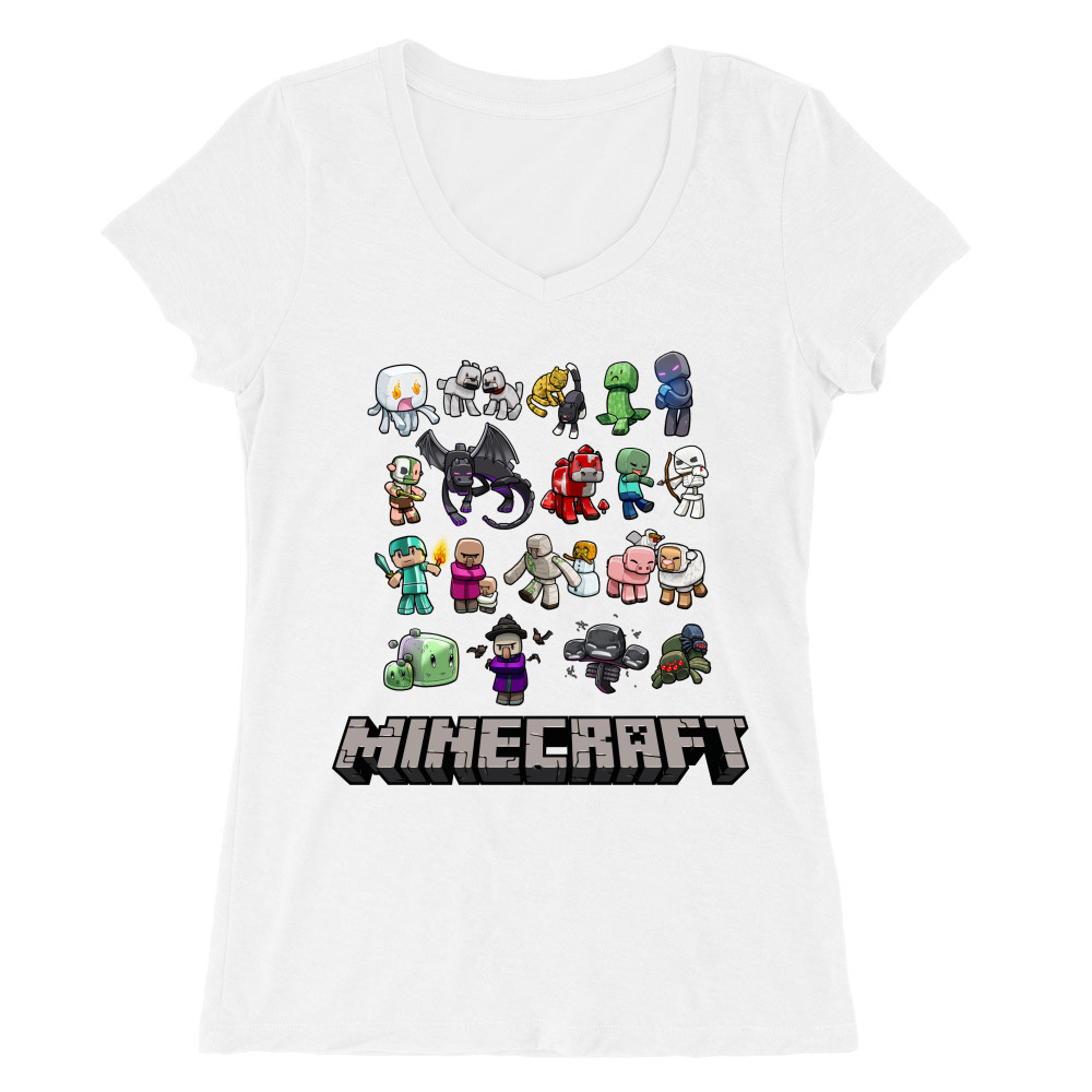 Minecraft characters Női V-nyakú Póló