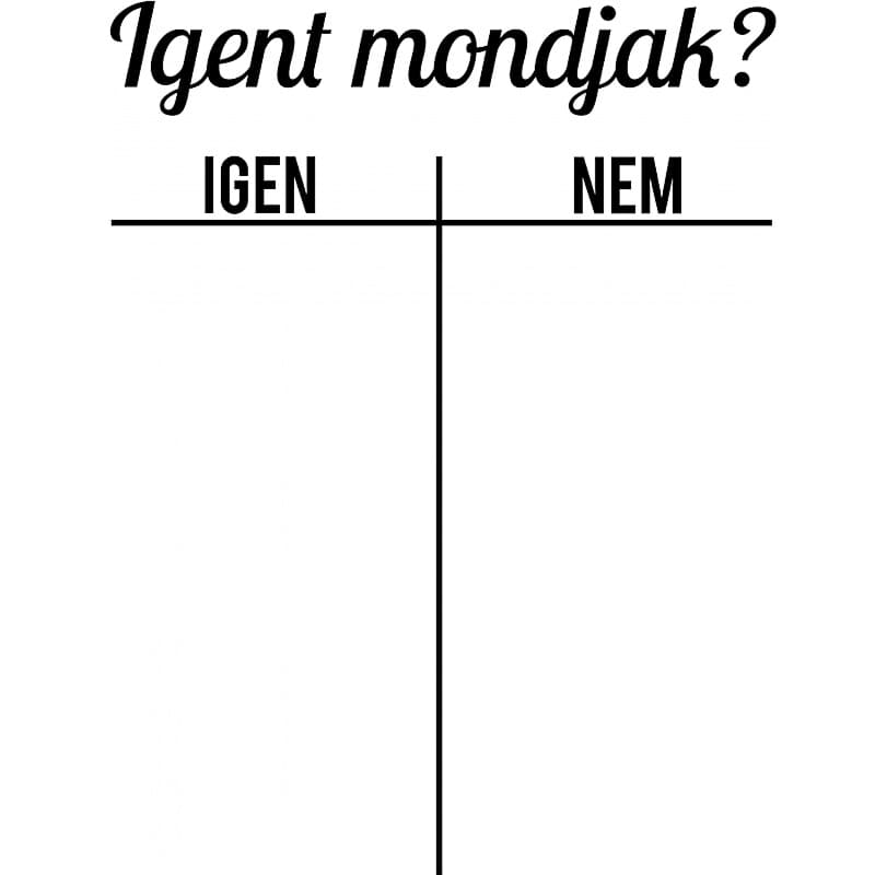 Igent mondjak?
