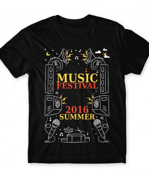 Music Festival 2016 Summer Fesztivál Férfi Póló - Fesztivál