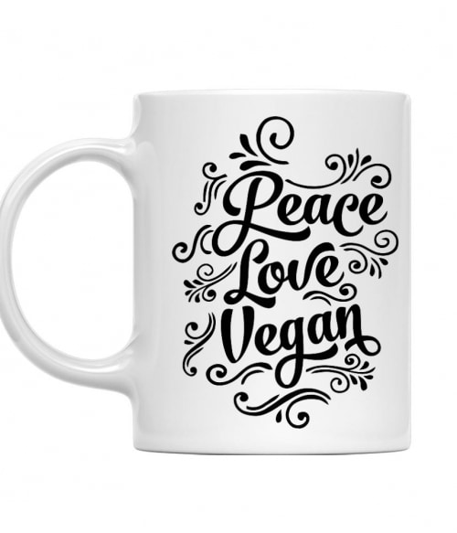 Peace love vegan Vegetáriánus Bögre - Vegetáriánus
