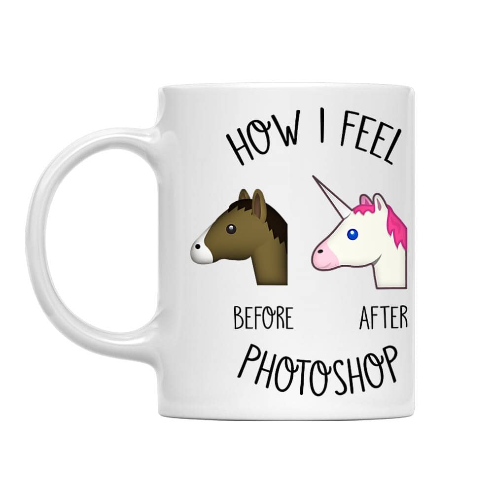 Before After Photoshop Unicorn Bögre