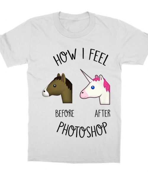 Before After Photoshop Unicorn Póló - Ha Unicorn rajongó ezeket a pólókat tuti imádni fogod!