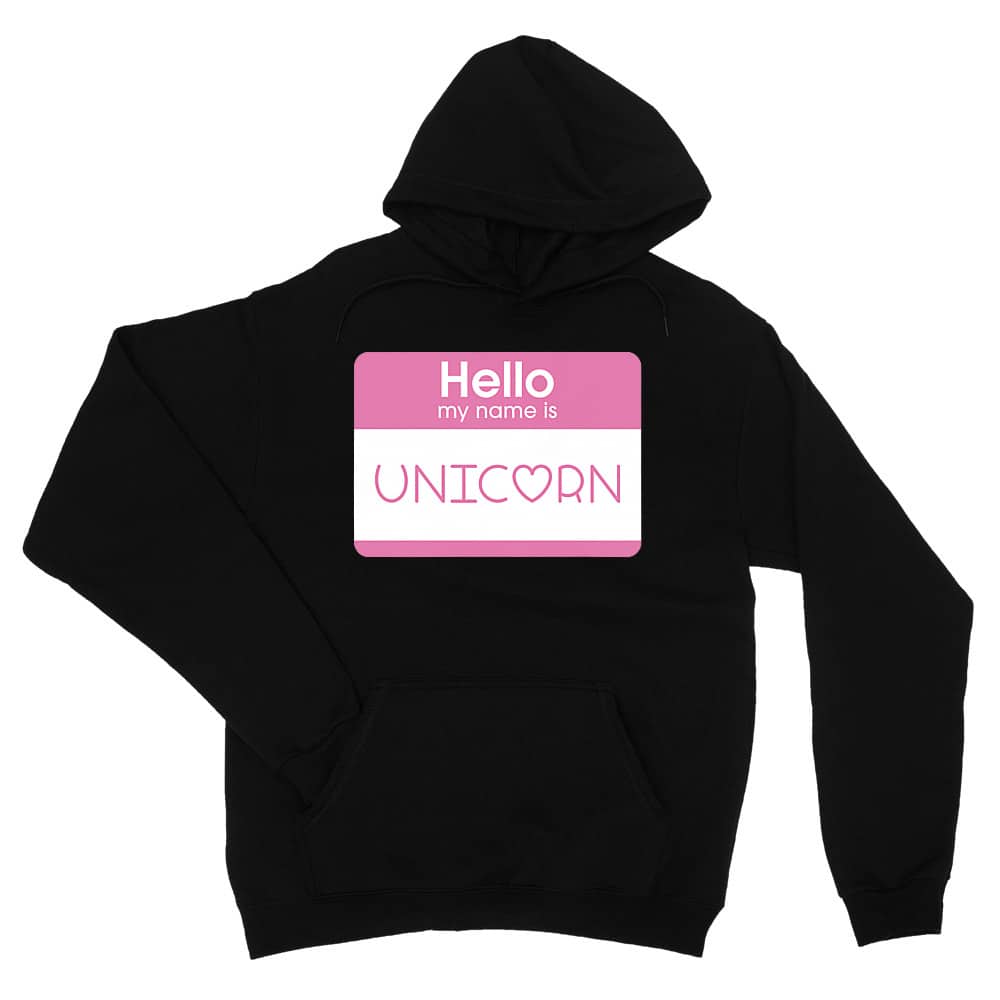 Hello my name is unicorn Unisex Pulóver