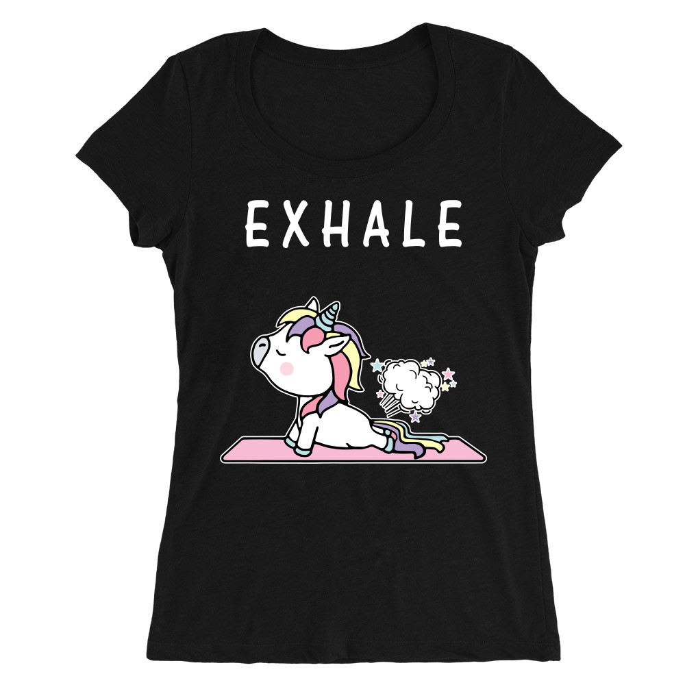 Unicorn exhale Női O-nyakú Póló