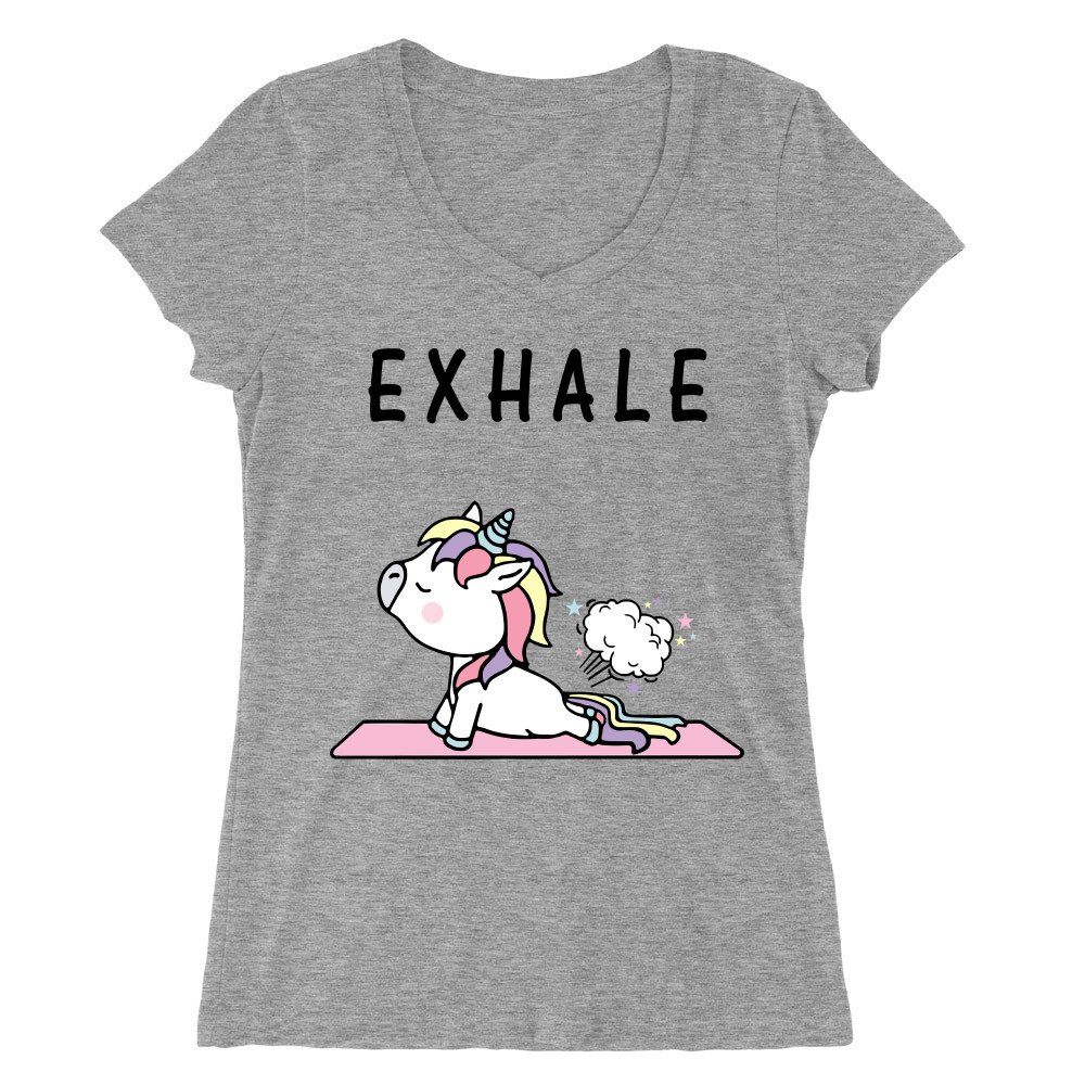 Unicorn exhale Női V-nyakú Póló