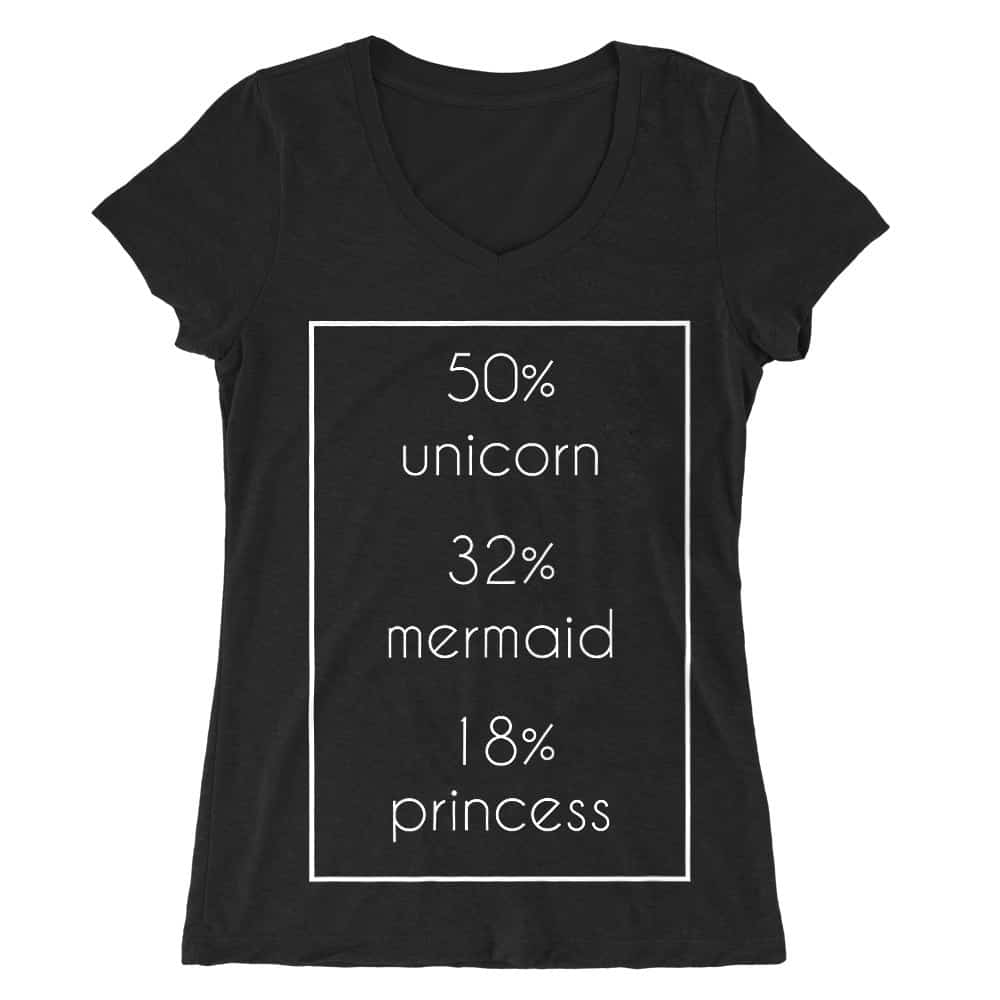 Unicorn Mermaid Princess Női V-nyakú Póló